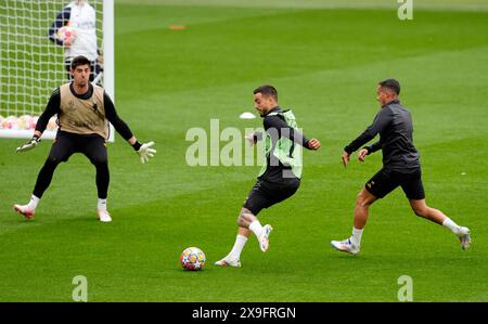 Joselu del Real Madrid durante una sessione di allenamento allo stadio Wembley di Londra, in vista della finale di Champions League di sabato 1 giugno. Data foto: Venerdì 31 maggio 2024. Foto Stock