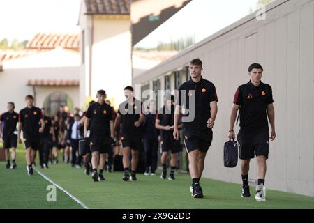 Firenze, Italia. 31 maggio 2024. L'arrivo dei giocatori rom durante la finale del campionato italiano di calcio Primavera Tim Cup 2023/2024 tra Sassuolo e Roma al Parco Viola, Firenze, Italia settentrionale, venerdì 31 maggio 2024. Sport - calcio - (foto massimo Paolone/LaPresse) crediti: LaPresse/Alamy Live News Foto Stock