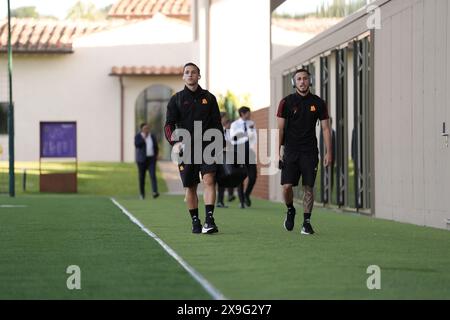 Firenze, Italia. 31 maggio 2024. L'arrivo dei giocatori rom durante la finale del campionato italiano di calcio Primavera Tim Cup 2023/2024 tra Sassuolo e Roma al Parco Viola, Firenze, Italia settentrionale, venerdì 31 maggio 2024. Sport - calcio - (foto massimo Paolone/LaPresse) crediti: LaPresse/Alamy Live News Foto Stock