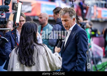 Rotterdam, Germania. 31 maggio 2024. ROTTERDAM, GERMANIA - MAGGIO 31: Il capo allenatore dei Paesi Bassi Andries Jonker rilascia un'intervista durante la partita di qualificazione a Euro 2025 tra Paesi Bassi e Finlandia allo Sparta Stadion il 31 maggio 2024 a Rotterdam, Germania. (Foto di Joris Verwijst/Orange Pictures) credito: Orange Pics BV/Alamy Live News Foto Stock