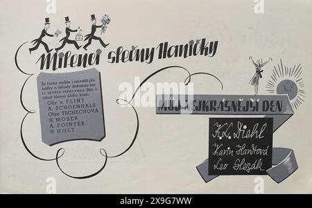 Materiale promozionale ceco per OLLY VON FLINT in HANNERL UND IHRE LIEHABER / MILENCI SLECNY HANICKY 1936 regista WERNER HOCHBAUM Favorit Film e KARL LUDWIG DIEHL KARIN HARDT e LEO SLEZAK in DER MANN, DER NICHT NEIN SAGEN KANN / MUY NEKRASNEJSI DEN 1938 regista MARIO CAMERINI dal racconto di Luigi Pirandello Itala Film Foto Stock