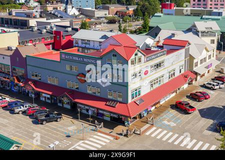 Negozio di articoli da regalo della Ketchikan Mining Company sul lungomare di Ketchikan, di fronte al molo delle navi da crociera di questo famoso porto di scalo dell'Alaska Foto Stock