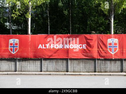 Oslo, Norvegia. 31 maggio 2024. Oslo, Norvegia, 31 maggio 2024: Vista generale fuori dallo stadio prima della partita di calcio delle qualificazioni europee UEFA femminile tra Norvegia e Italia allo stadio Ullevaal di Oslo, Norvegia (Ane Frosaker/SPP) credito: SPP Sport Press Photo. /Alamy Live News Foto Stock