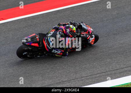 31 maggio 2024; autodromo Internazionale del Mugello, Scarperia e San Piero, Firenze, Italia; 2024 giornata di prove MotoGP italiana; Aleix Espargaro/Aprilia Racing Foto Stock