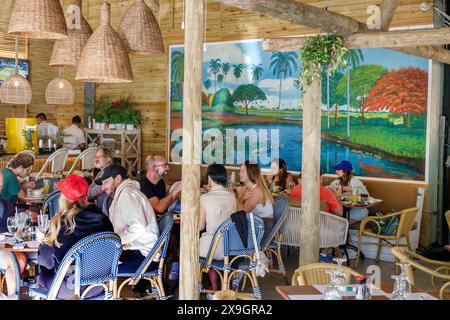 Miami Beach, Florida, Cafe Sazon, ristoranti cubani che mangiano fuori, caffe' informali, bistrot, bistrot, affari, all'interno Foto Stock