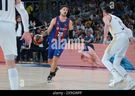 Laprovittola Nicolas del FC Barcelona durante la partita di semifinale di Liga ACB 2ª, tra Real Madrid e FC Barcelona al Wizink il 31 maggio Foto Stock