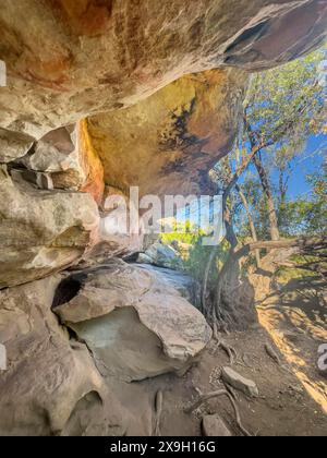 Sentiero escursionistico Sevilla Art Rock Trail, paesaggio secco con formazioni rocciose, Cederberg Mountains, vicino a Clanwilliam, Capo Occidentale, Sud Africa Foto Stock