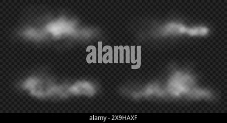 Nuvole bianche e morbide realistiche. Illustrazione vettoriale Illustrazione Vettoriale