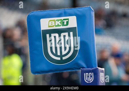 Dublino, Irlanda. 1 giugno 2024. Il logo dello United Rugby Championship durante la partita del 18° round del United Rugby Championship tra Leinster Rugby e Connacht Rugby alla RDS Arena di Dublino, Irlanda, il 31 maggio 2024 (foto di Andrew SURMA/ Credit: SIPA USA/Alamy Live News Foto Stock