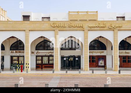 Doha, Qatar - 1 maggio 2024: Suq dell'oro in Qatar, situato nel centro di Doha, molto vicino al popolare mercato tradizionale Souq Waqif Foto Stock