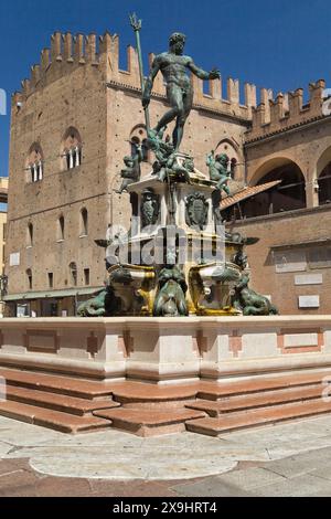 Fontana del Nettuno a Bologna, Italia. Foto Stock