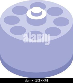 Grafica vettoriale di una vista isometrica 3d di un blocco lego viola Illustrazione Vettoriale