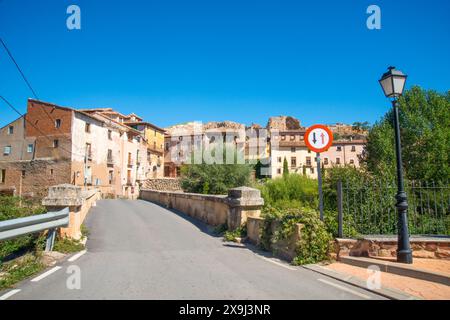 La città vecchia. Molina de Aragon, provincia di Guadalajara, Castilla La Mancha, in Spagna. Foto Stock