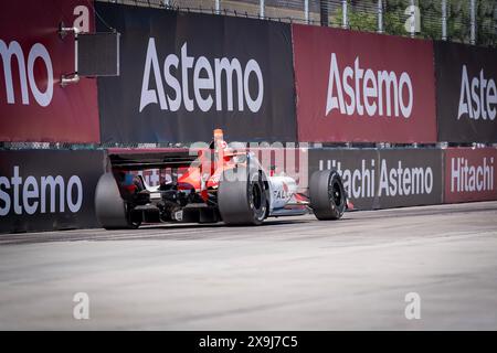 31 maggio 2024, Detroit, mi, Stati Uniti: Pilota DELLA SERIE NTT INDYCAR, TRISTAN VAUTIER (51) di Corenc, Francia, pratica per il Gran Premio di Detroit nelle strade di Detroit, mi. (Credit Image: © Walter G. Arce Sr./ASP via ZUMA Press Wire) SOLO USO EDITORIALE! Non per USO commerciale! Foto Stock