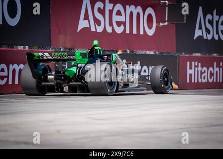 31 maggio 2024, Detroit, mi, Stati Uniti: Pilota DELLA SERIE NTT INDYCAR, ROMAIN GROSJEAN (77) di Ginevra, Svizzera, pratica per il Gran Premio di Detroit nelle strade di Detroit a Detroit, mi. (Credit Image: © Walter G. Arce Sr./ASP via ZUMA Press Wire) SOLO USO EDITORIALE! Non per USO commerciale! Foto Stock