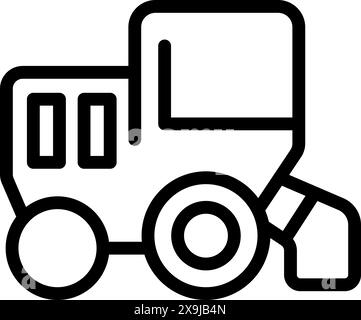 Disegni in bianco e nero di un escavatore stilizzato, perfetti per progetti a tema costruttivo Illustrazione Vettoriale