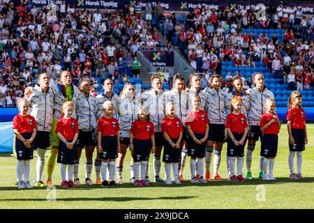 Oslo, Norvegia. 31 maggio 2024. I giocatori italiani si schierano per la partita di qualificazione europea UEFA tra Norvegia e Italia all'Ullevaal Stadion di Oslo. (Photo Credit: Gonzales Photo/Alamy Live News Foto Stock