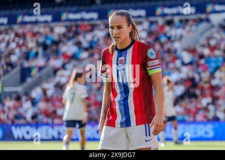 Oslo, Norvegia. 31 maggio 2024. Guro Reiten (11) di Norvegia visto durante la partita di qualificazione europea UEFA tra Norvegia e Italia all'Ullevaal Stadion di Oslo. (Photo Credit: Gonzales Photo/Alamy Live News Foto Stock