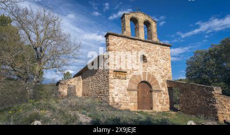 Chiesa di Sant Serni de Bellfort a Baronia de Rialb, Catalogna Foto Stock