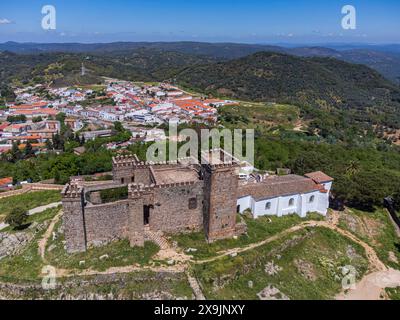 Castello di Cortegana, fortezza di origine medievale, Huelva, Andalusia, Spagna. Foto Stock