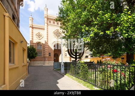 Bucarest, Romania. 24 maggio 2024. Vista esterna della Sinagoga del Tempio Corale nel centro della città Foto Stock