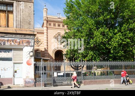 Bucarest, Romania. 24 maggio 2024. Vista esterna della Sinagoga del Tempio Corale nel centro della città Foto Stock