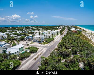 Gasparilla Island dalla cima del faro di Gasparilla Island a Boca grande, Florida Foto Stock