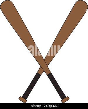 illustrazione vettoriale dell'icona della mazza da baseball design semplice Illustrazione Vettoriale