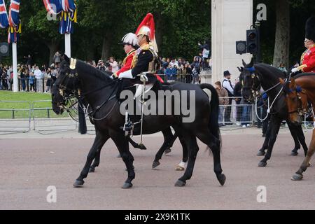 The Mall, Londra, Regno Unito. 1 giugno 2024. La revisione del generale maggiore di Trooping the Colour. Crediti: Matthew Chattle/Alamy Live News Foto Stock