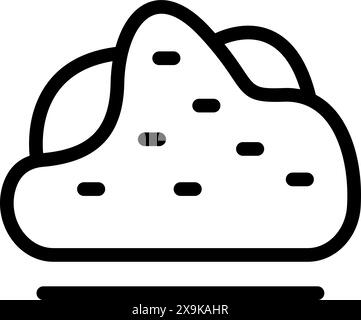 Semplice vettore di contorno nero di un cloud adatto per vari progetti e interfacce Illustrazione Vettoriale
