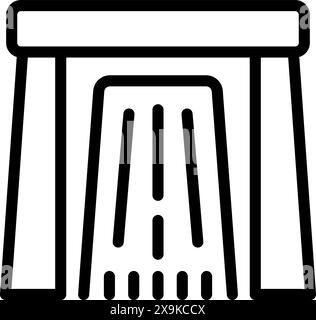 Semplice icona di linea di un colonnato in stile verde, perfetto per i concetti di design architettonico Illustrazione Vettoriale