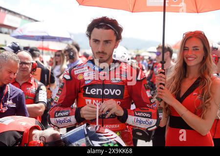 Barberino di Mugello, Italia. 1 giugno 2024. Foto Alessandro la Rocca/LaPresse30-06-2024, GRAN PREMIO D'ITALIA Brembo Sport-Motociclismo-Motomondiale GRAN PREMIO D'ITALIA Brembo- autodromo Internazionale del Mugello- 2024-MotoGP- Tissot Sprint nella foto: Francesco Bagnaia -Ducati Lenovo foto Alessandro la Rocca/ credito: LaPresse/Alamy Live News Foto Stock