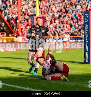 Hull, Regno Unito. 1 giugno 2024. Betfred Superleague: Hull KR V Leigh Leopards. Credito Paul Whitehurst/PBW Media/Alamy Live News Foto Stock