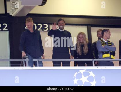 Londra, Regno Unito. 1 giugno 2024. L'ex allenatore del Dortmund Jurgen Klopp suona durante la finale di UEFA Champions League allo stadio di Wembley, Londra. Il credito per immagini dovrebbe essere: David Klein/Sportimage Credit: Sportimage Ltd/Alamy Live News Foto Stock