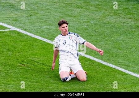 Estadio Mendoza Mendoza, Argentina - maggio 27: L'Italia Cesare Casadei celebra il suo gol durante la Coppa del mondo FIFA U-20 Argentina 2023 del gruppo D tra Repubblica Dominicana e Italia allo stadio Mendoza il 27 maggio 2023 a Mendoza, Argentina. (Foto di SPP) (Eurasia Sport Images / SPP) Foto Stock