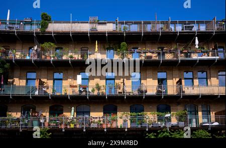 In precedenza la più antica società tedesca per corrispondenza, Mey und Edlich, ex complesso industriale convertito in spazi residenziali, appartamenti ed edifici culturali Foto Stock