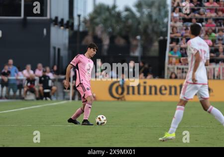 Fort Lauderdale, Florida, Stati Uniti. 1 giugno 2024. FORT LAUDERDALE (FL) 06/01/2024-PARTITA-CAMPIONATO-PARTITA-DI-FOOTBALL tra Inter Miami e St. Louis City valida per il 17 ° round di MLS. Il sabato sera (1), si tiene al Chase Stadium, nella città di Fort Lauderdale. (Credit Image: © Pedro Paulo Diaz/TheNEWS2 via ZUMA Press Wire) SOLO PER USO EDITORIALE! Non per USO commerciale! Crediti: ZUMA Press, Inc./Alamy Live News Foto Stock