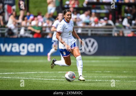 Commerce City, Stati Uniti. 1 giugno 2024. Commerce City, Stati Uniti, 1 giugno 2024: Sophia Smith (11 Stati Uniti) durante l'amichevole internazionale tra Stati Uniti e Repubblica di Corea al DICK'S Sporting Goods Park di Commerce City, CO Stati Uniti (SOLO USO EDITORIALE). (Rebekah Wynkoop/SPP) credito: SPP Sport Press Photo. /Alamy Live News Foto Stock