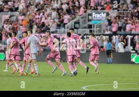 Fort Lauderdale, Florida, Stati Uniti. 1 giugno 2024. FORT LAUDERDALE (FL) 01/06/2024-PARTITA-CAMPIONATO-il giocatore messi celebra il suo gol, durante una partita tra Inter Miami e St. Louis City valida per il 17° round di MLS. Il sabato sera (1), si tiene al Chase Stadium, nella città di Fort Lauderdale. (Credit Image: © Pedro Paulo Diaz/TheNEWS2 via ZUMA Press Wire) SOLO PER USO EDITORIALE! Non per USO commerciale! Crediti: ZUMA Press, Inc./Alamy Live News Foto Stock