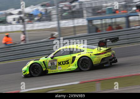 Laurens Vanthoor (Heusden-Zolder/BEL) / Thomas Preining (Cracovia/POL) / Kevin Estre (Hoechst/AUT) / Ayhancan Gueven (TUR), #911, Porsche 911 GT3 R, Team: Manthey EMA (DEU), Motorsport, ADAC Ravenol 24H Rennen Nuerburgring, Nuerburg, 30.05.2024 - 02.06.2024, Samstag 01.06.2024-Foergen: Eibner Foto Stock