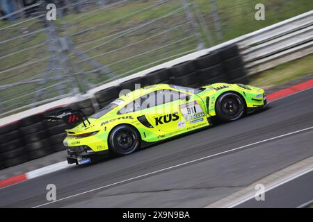 Laurens Vanthoor (Heusden-Zolder/BEL) / Thomas Preining (Cracovia/POL) / Kevin Estre (Hoechst/AUT) / Ayhancan Gueven (TUR), #911, Porsche 911 GT3 R, Team: Manthey EMA (DEU), Motorsport, ADAC Ravenol 24H Rennen Nuerburgring, Nuerburg, 30.05.2024 - 02.06.2024, Samstag 01.06.2024-Foergen: Eibner Foto Stock