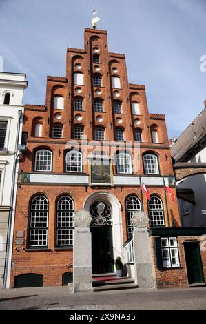 Schiffergesellschaft, ex sala delle corporazioni, ora ristorante a Lübeck Foto Stock