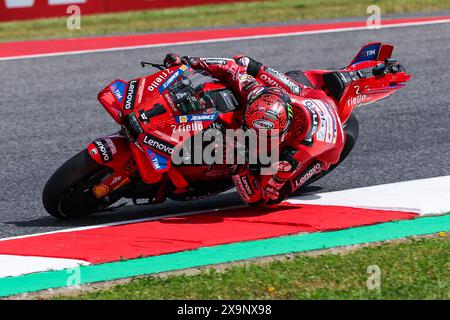 Scarperia, Italia. 31 maggio 2024. Francesco Pecco Bagnaia e Ducati Lenovo Team in azione durante il Gran Premio d'Italia Brembo MotoGP GP7 - prove libere sul circuito del Mugello. Credito: SOPA Images Limited/Alamy Live News Foto Stock