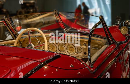 Mercedes Benz 500 K Spezial Roadster (1936). Museo Mercedes Benz, Mercedes-Benz World di Stoccarda, Baden Wuertemberg, Germania, Europa Foto Stock