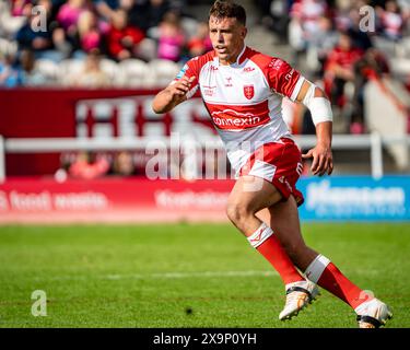 Hull, Regno Unito. 1 giugno 2024. Betfred Superleague: Hull KR V Leigh Leopards. Jai Whitbread di Hull KR. Credito Paul Whitehurst/PBW Media/Alamy Live News Foto Stock