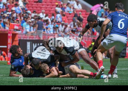 Madrid, Spagna. 2 giugno 2024. L'HSBC Rugby SVNS Series ha giocato allo stadio Civitas Metropolitano il 2 giugno 2024 a Madrid, Spagna crediti: SIPA USA/Alamy Live News Foto Stock