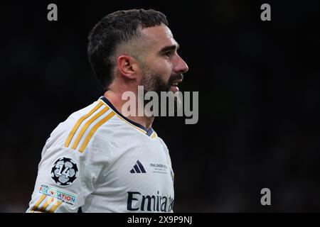 Dani Carvajal del Real Madrid CFdurante la finale di Champions League 2023/2024 tra il Borussia Dortmund e il Real Madri CF allo stadio Wembley di Londra (Inghilterra), 1 giugno 2024. Foto Stock