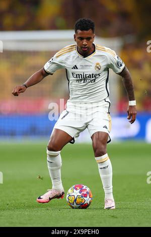 Wembley Stadium, Londra, Regno Unito. 1 giugno 2024. Finale di UEFA Champions League, Borussia Dortmund contro Real Madrid; Rodrygo del Real Madrid credito: Action Plus Sports/Alamy Live News Foto Stock