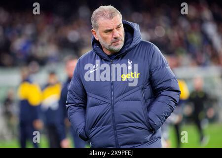 L'allenatore, Ange Postecoglou del Tottenham, guarda durante la partita di esibizione tra Tottenham e Newcastle al MCG il 22 maggio 2024 a Melbourne, Aus Foto Stock