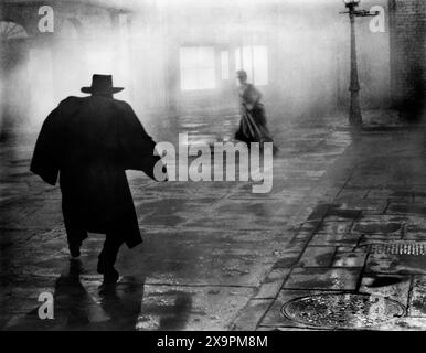 Vincent Price, Phyllis Kirk, sul set del film, 'House of Wax', Warner Bros., 1953 Foto Stock